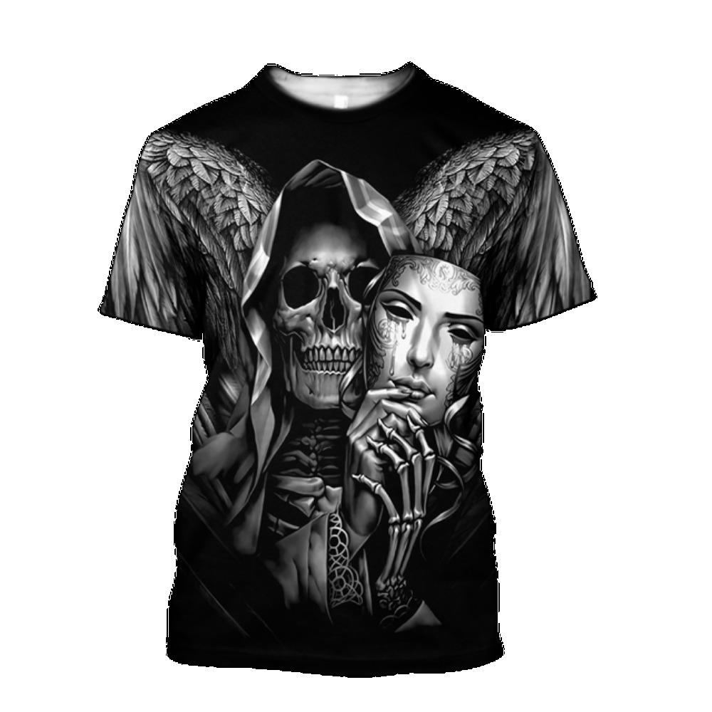 2022 летние новые футболки сатаны и дьявола, мужские рубашки с 3D принтом и короткими рукавами, летние модные рубашки унисекс в стиле Харадзюку
