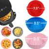 Large Air Fryer Silicone Basket Pot 25/21.5/20cm Round Non-stick Airfryer Tray Mold Reusable Over Baking Mat Liner Accessories