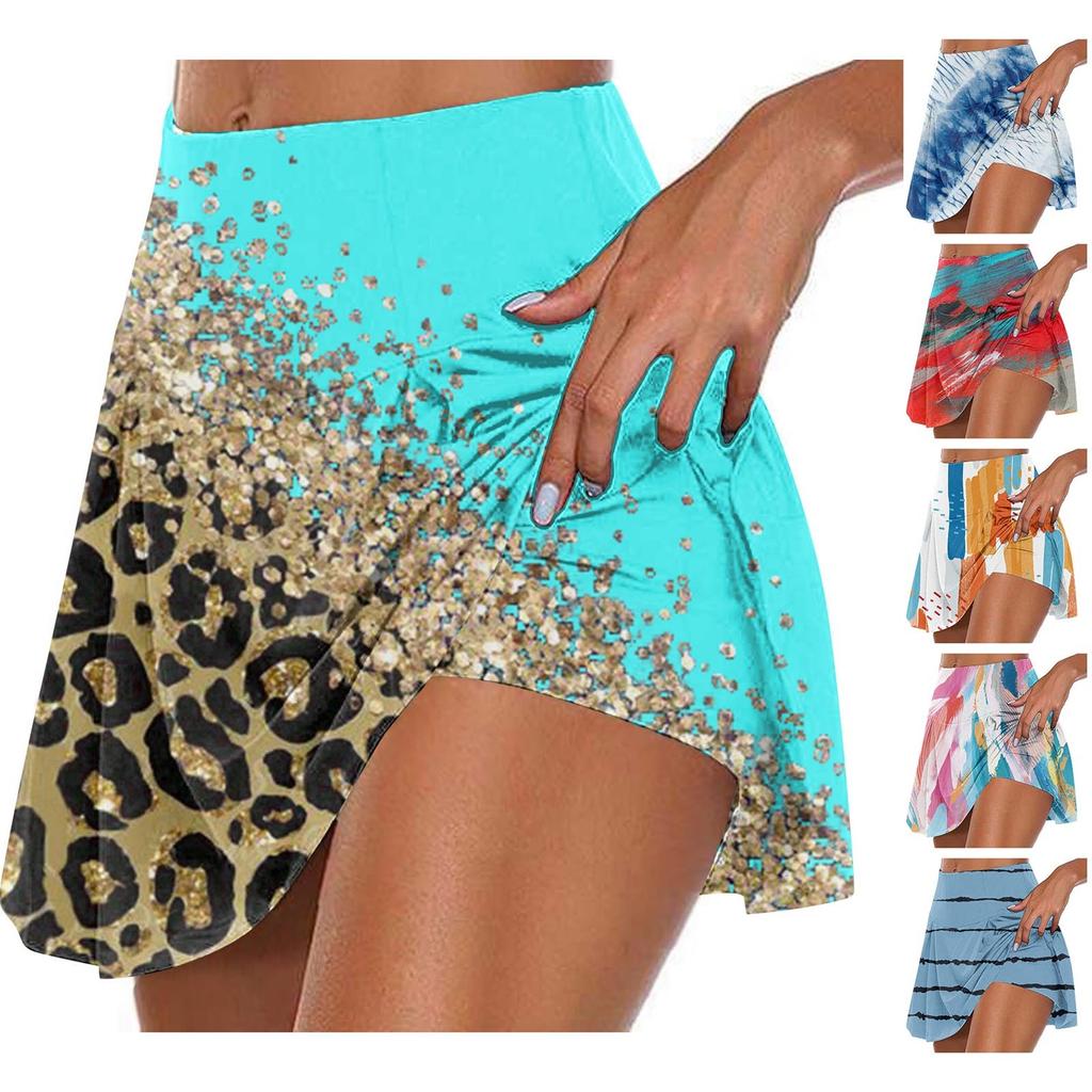 Женские спортивные эластичные плиссированные теннисные юбки для бега, йоги, внутренние шорты, эластичные спортивные шорты для гольфа