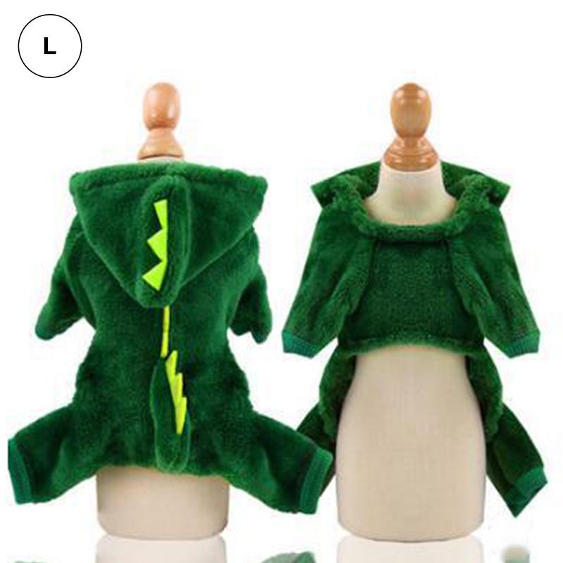 Одежда для собак Смешные костюмы динозавров Зимнее теплое плюшевое пальто Маленькая кошечка Толстовка с капюшоном Одежда для щенков Товары для кошек