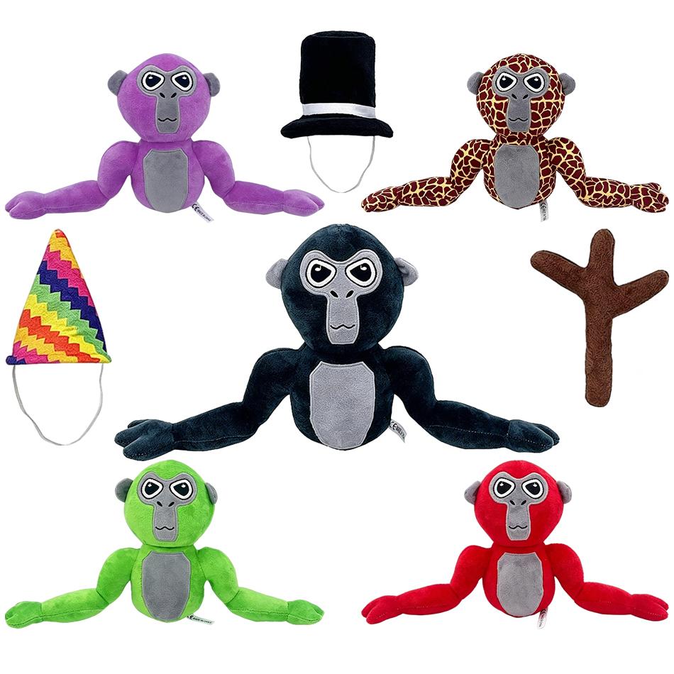 Gorilla Tag Plush Toy with Hat, Soft Stuffed Animal Monkey Doll, Comes with Hat Accessories, Suitable for Kids and Fans