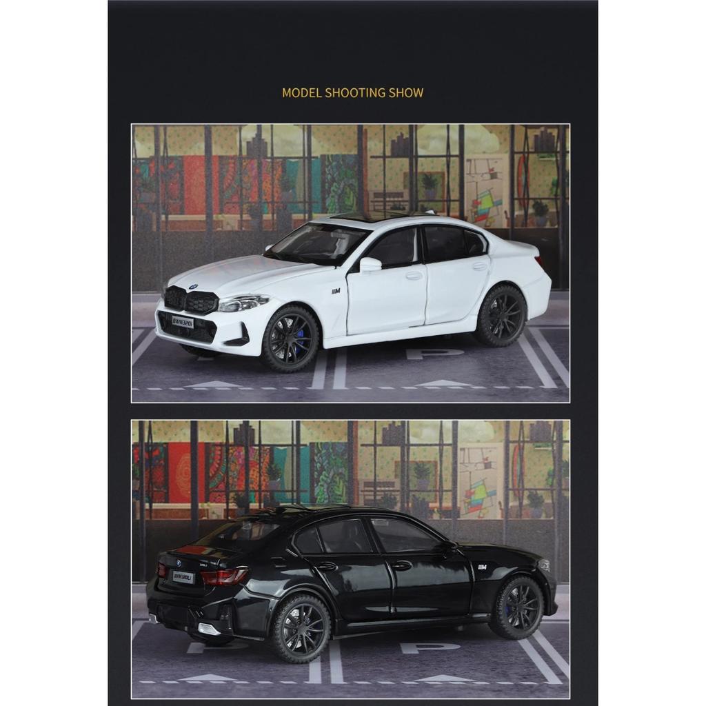 1/32 Scale BMW 320i THE 3 2023 Alloy Car Model Diecast Metal Toy Vehicles Model Simulation Sound and Light Collection Boy Kid Toy Gift