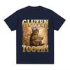 Funny Cat Shirt Gluten Got Me Tootin Meme TShirt Unisex Women Vintage Aesthetic Cotton T Shirts Fashion Oversized Clothing T Shirt