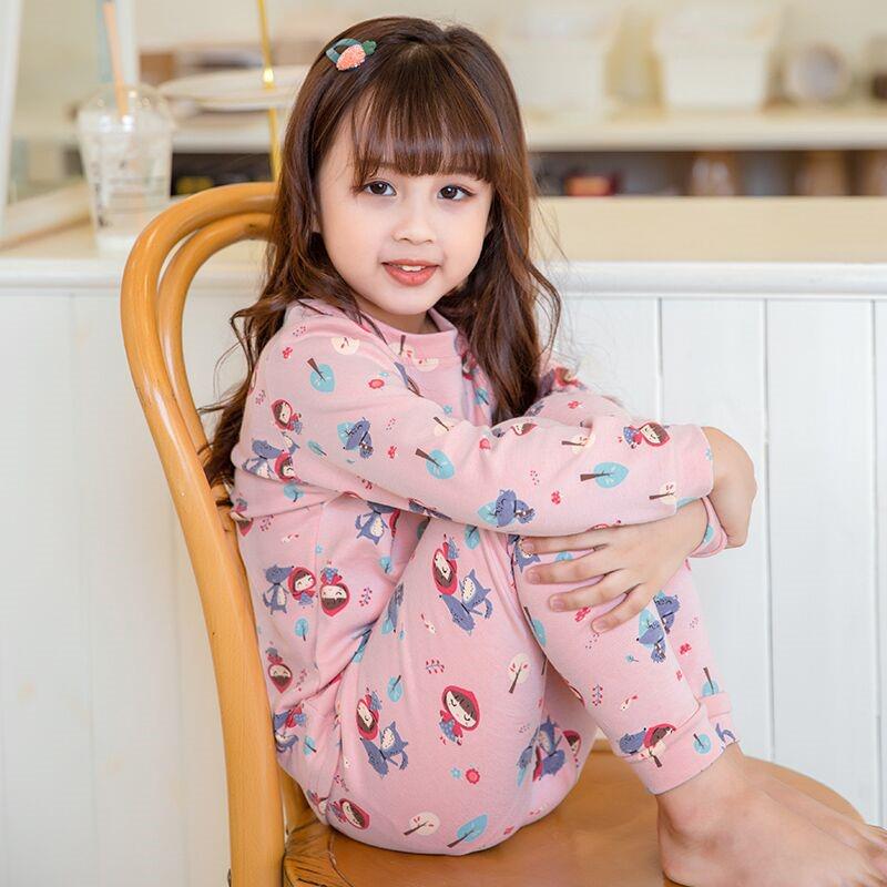 Пижамный комплект «Русалочка» для девочек из хлопка – теплая домашняя одежда на весну/осень с брюками