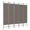 350156 vidaXL Room Divider 5 Panels Anthracite 200x200 Cm Fabric