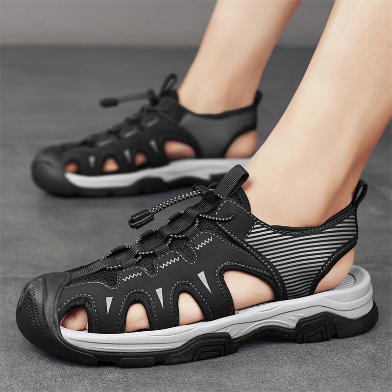 Fashion Summer Men's Sandals Fashion Outdoor Non-slip Men's Beach Sandals Breathable Genuine Leather Men's Shoes Fashion Men Sneakers