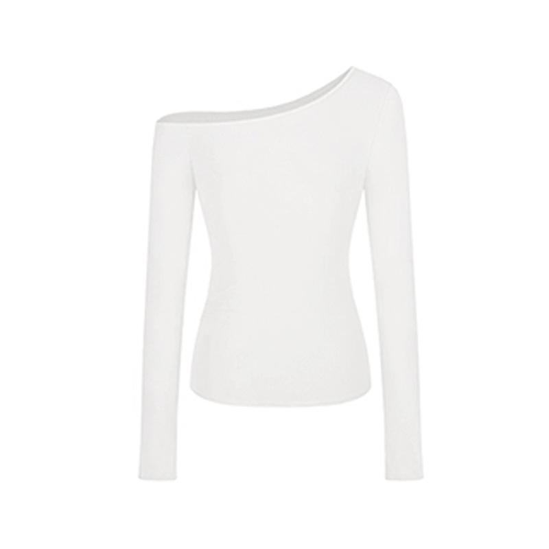 Новый шикарный асимметричный топ с открытым плечом из модала с длинным рукавом - Весна и Осень