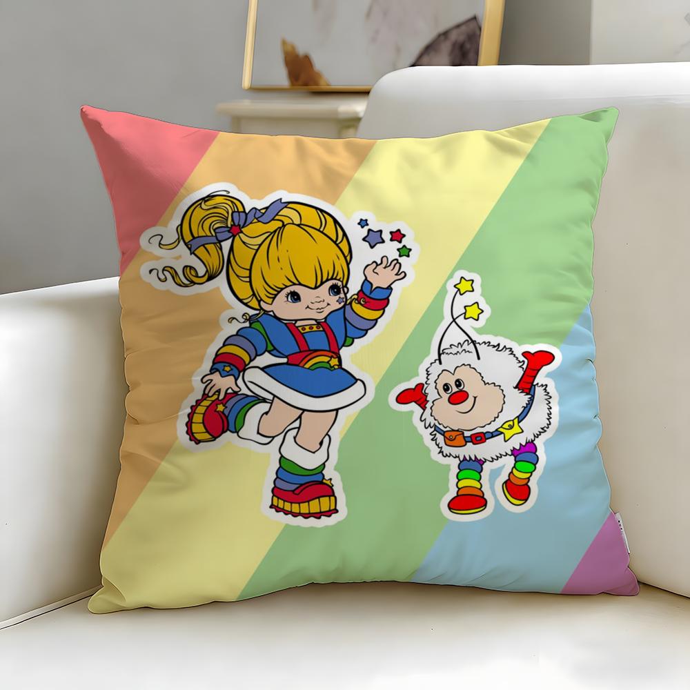 classic cartoon Rainbows Brite Cushion Cover Soft EasyWash Pillow Case Versatile for Couch Bed Travel and Office