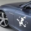 Witch On Flying Broom Car Auto Sticker Bumper Window Laptop Halloween DIY Decal