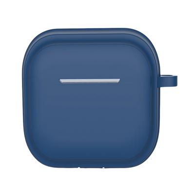 Силиконовый чехол для наушников с брелоком пылезащитный чехол для AirPods 4 2024 (синий)