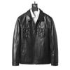 New Autumn and Winter Genuine Leather Jacket Men's Lapel Goat Leather Jacket Slim Short Motorcycle Wear Trend