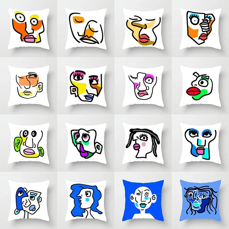 Наволочка с абстрактным рисунком смайлика для автомобиля, украшения для офиса, гостиной, дома