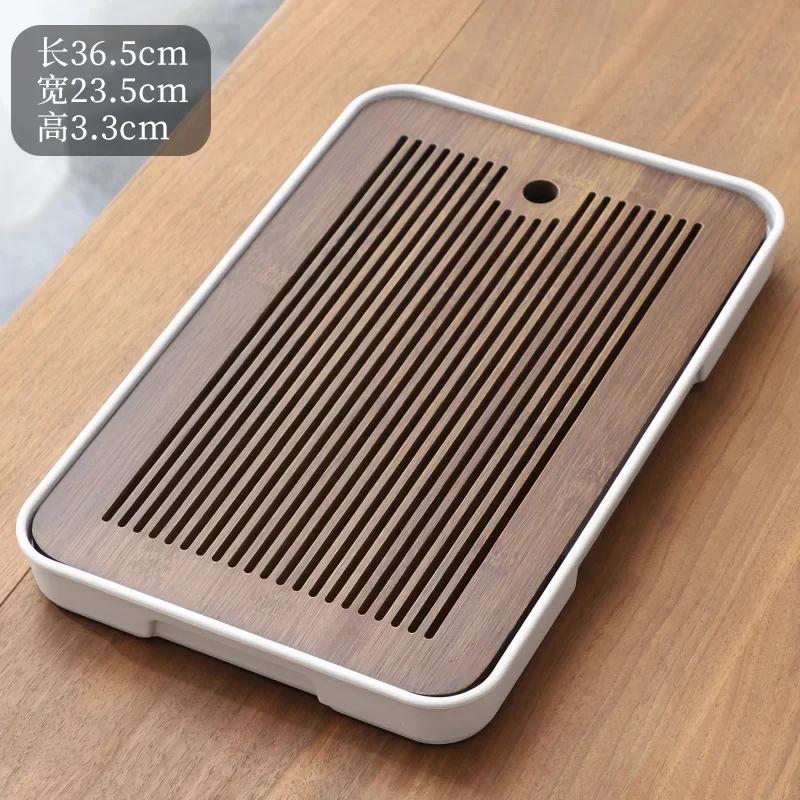 Портативный бамбуковый поднос для чая, чайный сервиз в стиле кунг-фу, поднос с сетчатым диском, бытовой дренажный поднос для хранения чая, быстрый дренаж, двойное использование для сухого и влажного использования