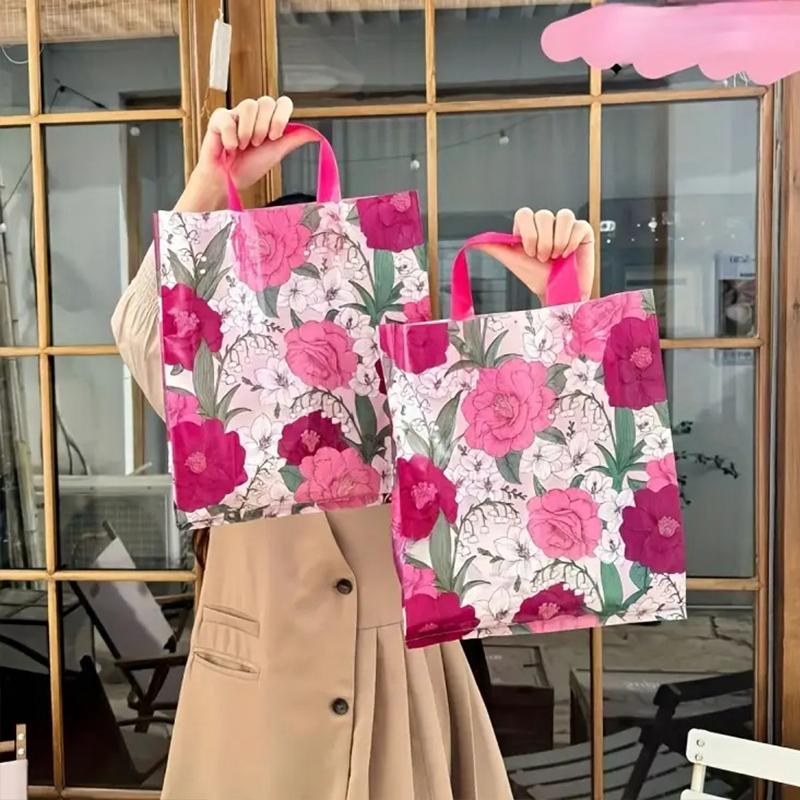 5шт пластиковая подарочная упаковка сумки сумки для покупок на День матери деловые принадлежности сумки с принтом камелии праздничные принадлежности