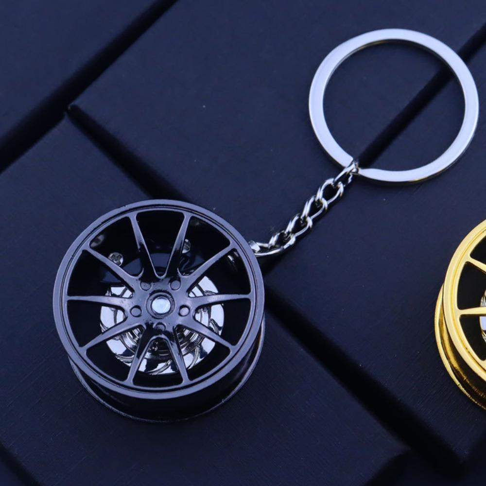 Zinc Zinc Zinc Alloy Wheel Hub Key Chain Rotatable Car Accessories Keychain  Girls Boys