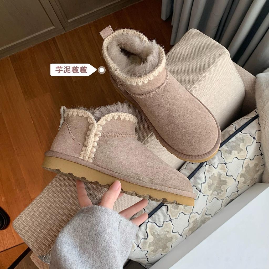 Snow Boots Women's 2024 New Women's Shoes Winter Fur Integrated Velvet Cotton Shoes Northeast Thickened Warm Bread Shoes