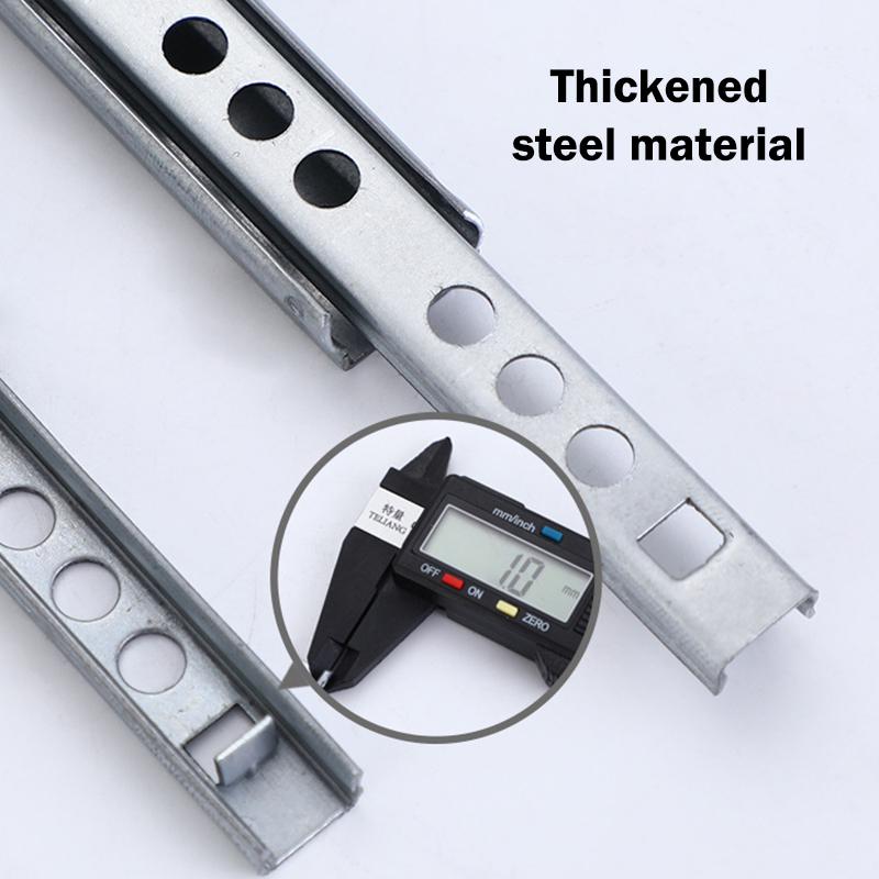 2Set Smooth Glide Bearing Drawer Slides 17Mm Wide Two Way Slide Drawer Glides 8"-17" Hardware Accessories Drawer Rail