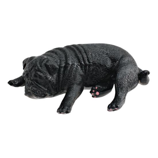 Имитация модели собаки ПВХ Спящий Какающий Мопс Сиба Фигурка Статуэтка Скульптура Украшение для дома офиса рабочего стола Детская образовательная игрушка-животное