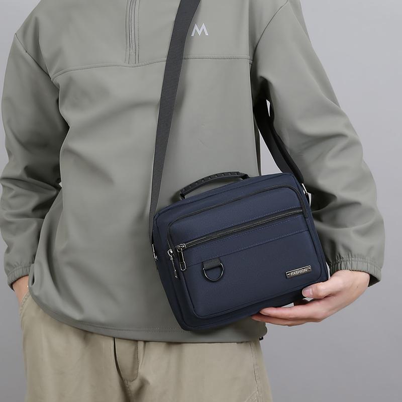 Мужская деловая наплечная сумка с защитой от кражи - Прочный офисный портфель с множеством карманов на молнии