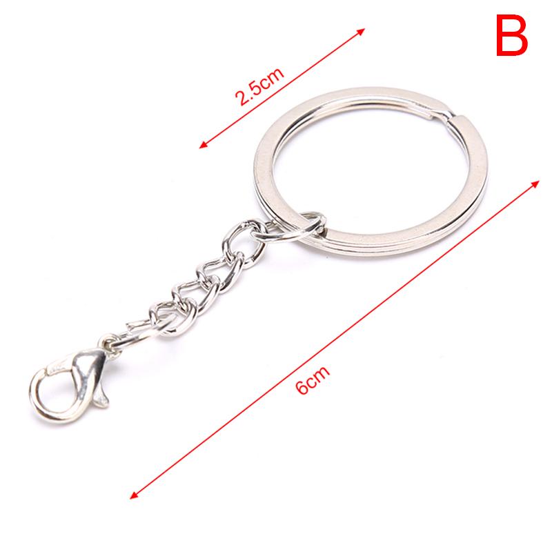 10Pcs/Set Polished Silver Keyring Split Ring Short Keyring Diy Making Keychains