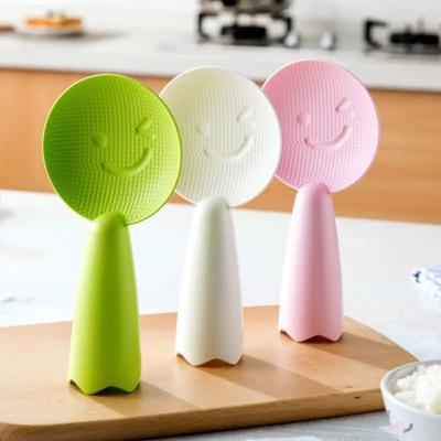 Пластиковая антипригарная ложка для риса с изображением смайлика, лопатка для риса, совок для приготовления пищи, напольный совок для риса, кухонная утварь, столовые приборы