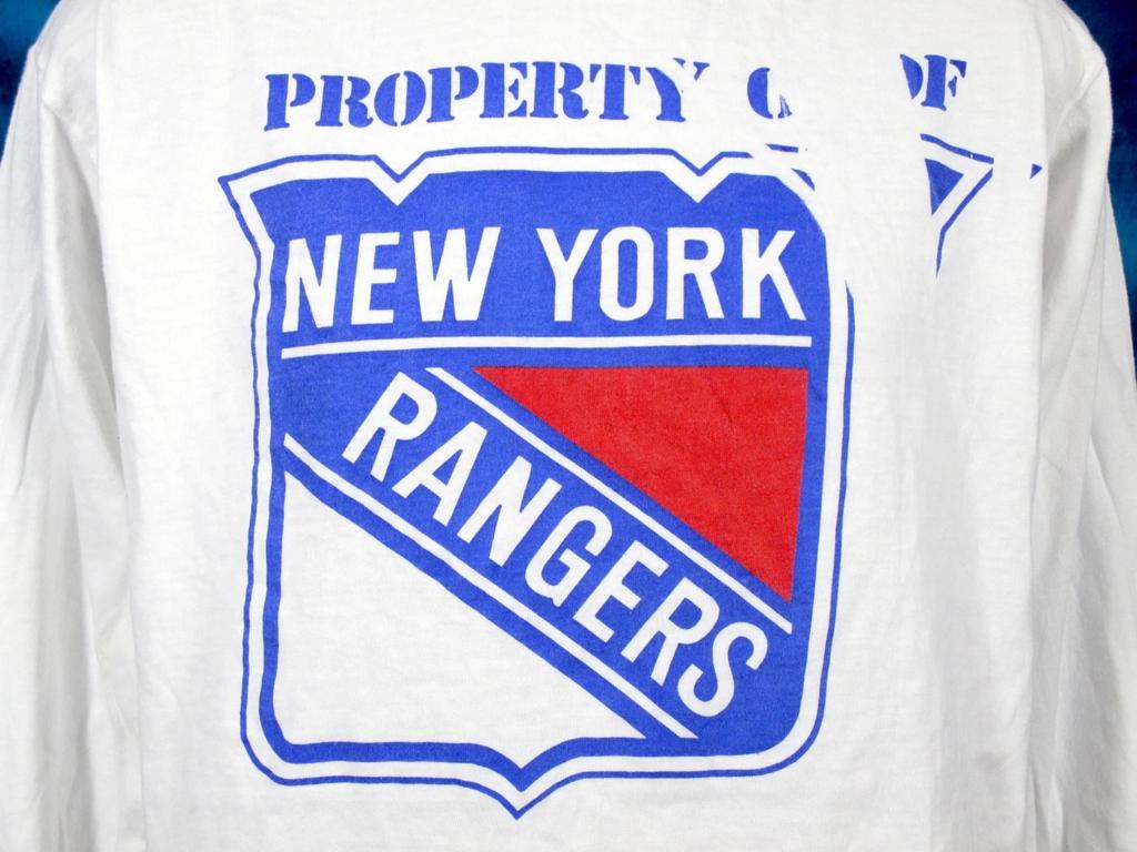 Винтаж 80-х НЬЮ-ЙОРК РЕЙНДЖЕРС NHL ХОККЕЙ НА ЛЬДУ L/XL город nyc мягкий