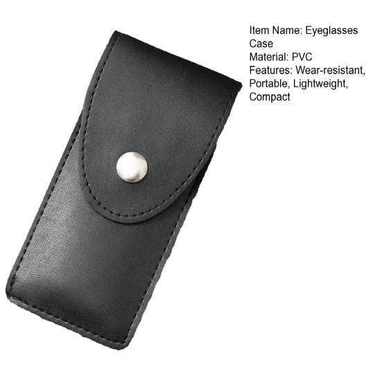 Eyeglasses Case On Belt Compact Wear-Resistant with Snap Button Closure Faux Leather Reading Glasses Case Outdoor Use