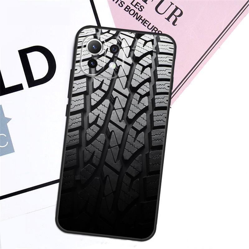 Черный Чехол с Текстурой Протектора Шины Для Xiaomi 15T Pro 14T 13T 17 Pro Max 14 15 Ultra POCO X7 X5 X6 F5 F6 F7 F8 Pro