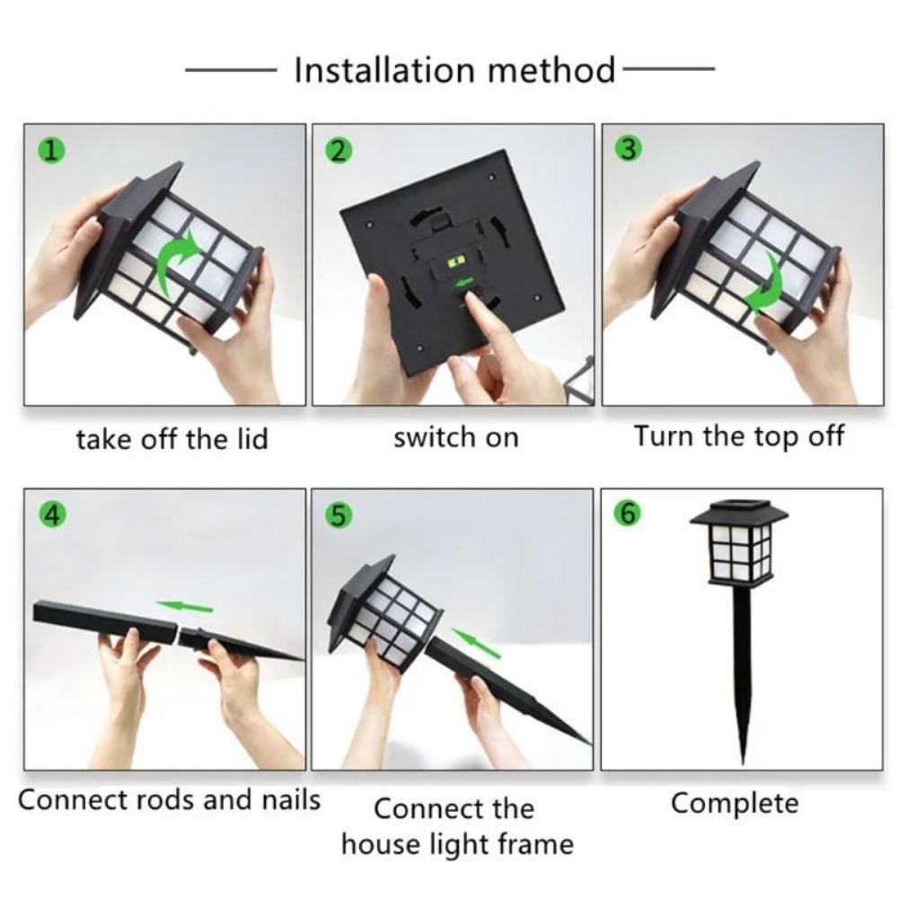 3000LM 2pcs Outdoor Solar Garden Lights Waterproof House LED Pathway Light Sensor Solar Landscape Lights For Yard Patio Walkway Garden