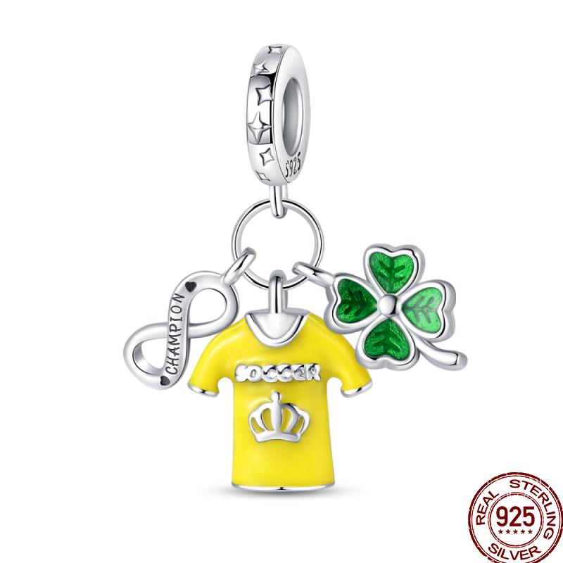 American Sports Series Copper Badminton Baseball Football Pendant Beads Suitable For 3Mm Original Bracelet Diy