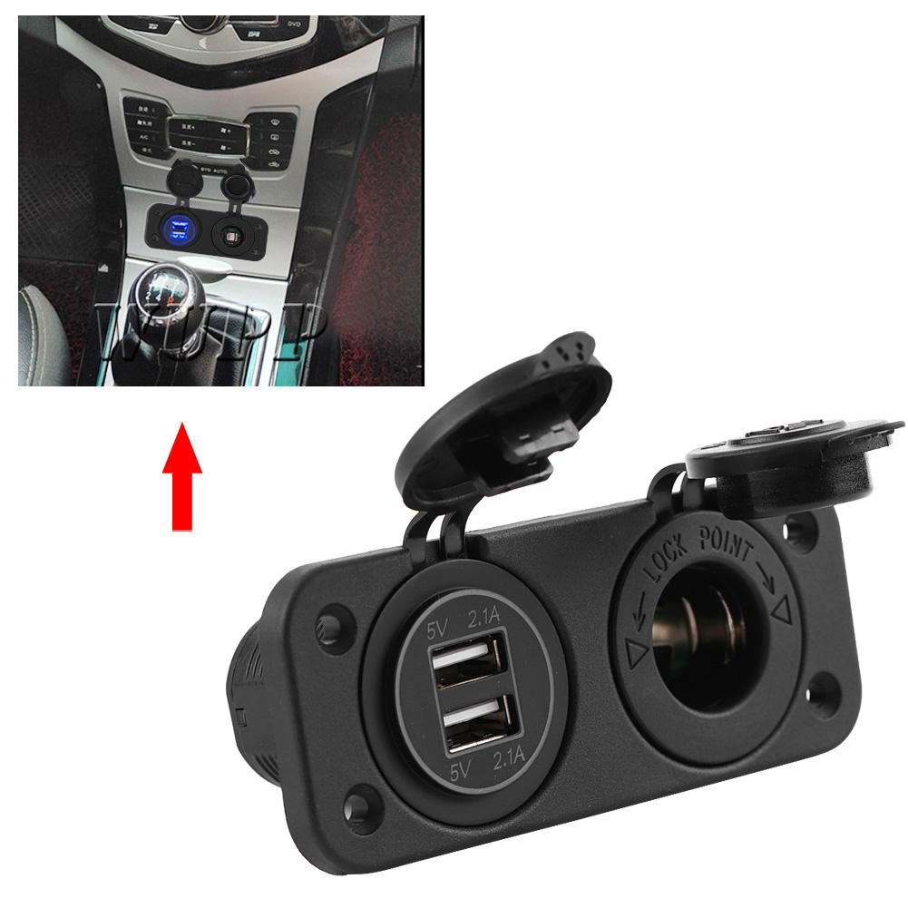 Адаптер гнезда прикуривателя 12 В с двойным USB-зарядным устройством 4,2 А для автомобиля, дома на колесах, яхты, автобуса