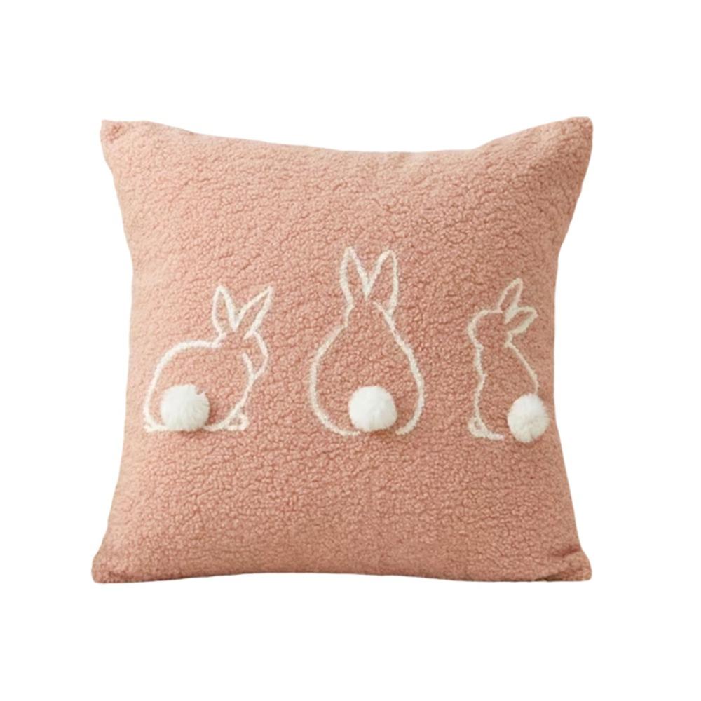 Plush Easter Bunny Pillow Cover Square/Rectangular Pillowslip Cartoon Rabbit Pillow Case Bed Room