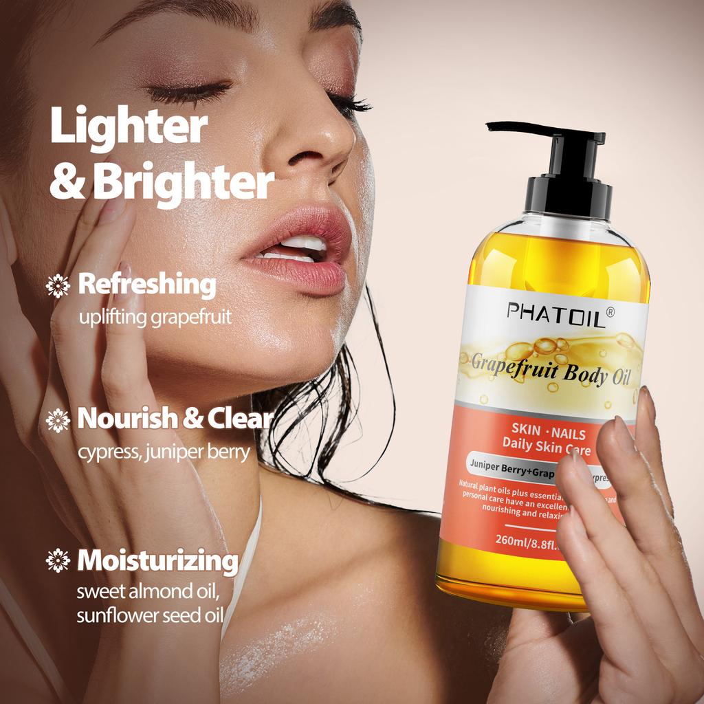 PHATOIL 260 мл Масла для тела, лаванда, ваниль, имбирь, массажное масло с базиликом, универсальный уход за кожей и волосами, смеси натуральных растительных масел и эфирных масел