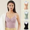 Women's Thermal Vest 2-in-1 Autumn Winter Seamless Lace Bra Vest with Adjustable Straps
