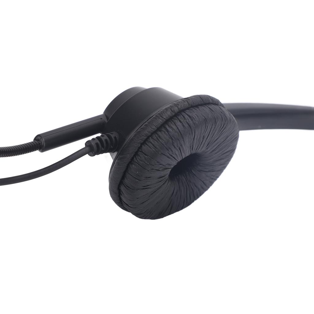 Telephone Headset with Noise Cancelling Microphone Single Ear Support USB C To USB 3.5mm Connector