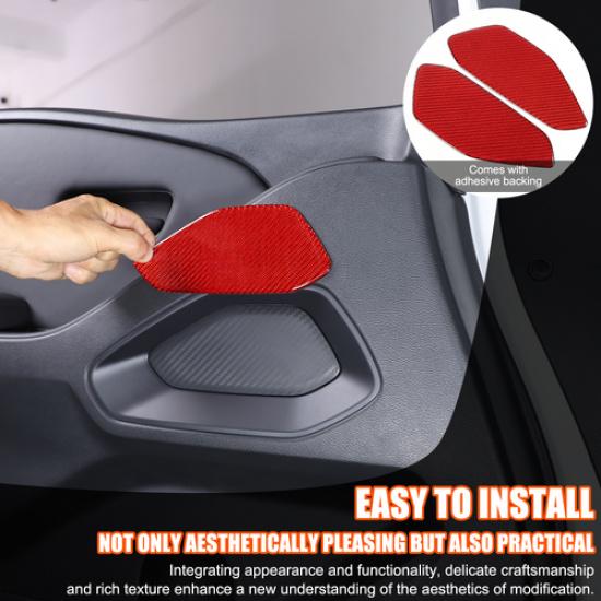 Red Carbon fiber Interior Door Panel Trim Sticker For Nissan Frontier 2024-2025