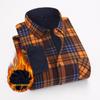 Men's Warm Plaid Long-Sleeve Shirt - Plus Size, Velvet-Lined, Mid-Age Autumn Design