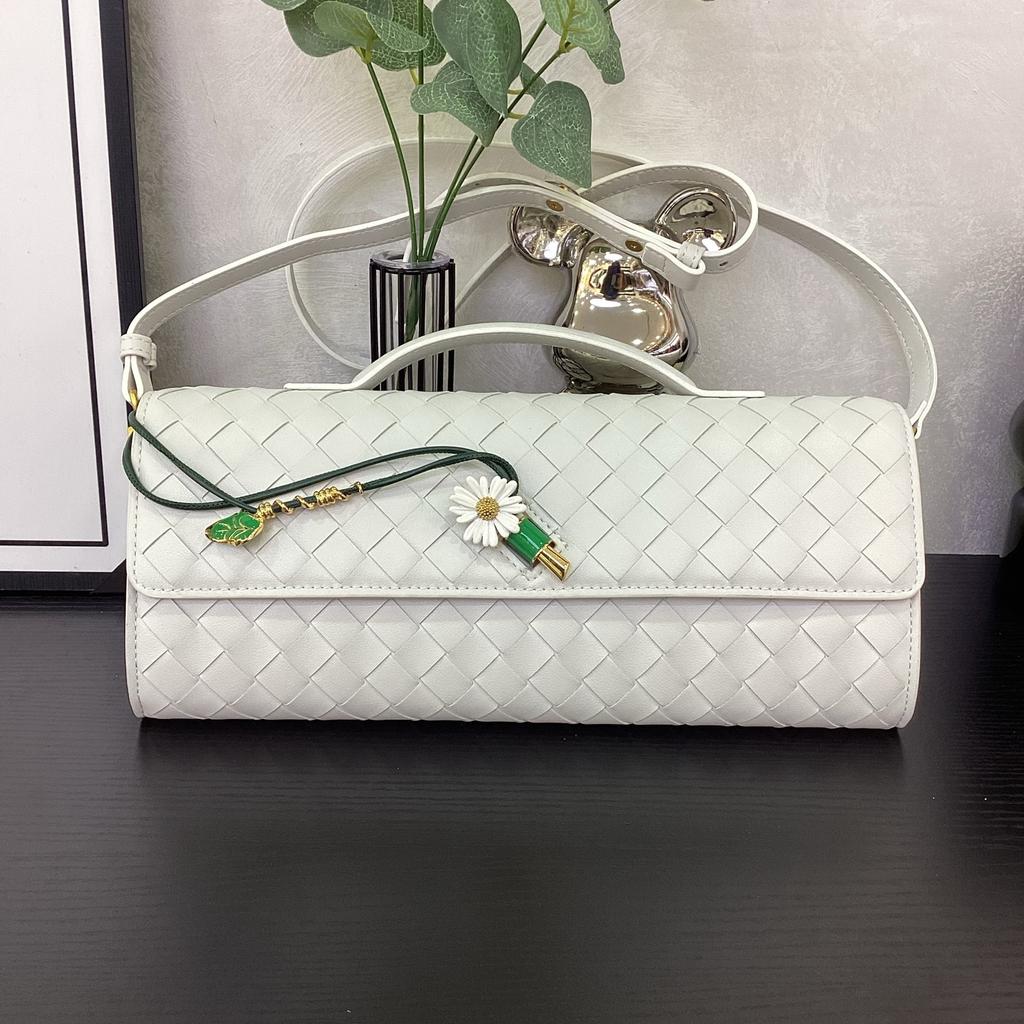 Трансграничная новая плетёная сумка, высококачественный замок-ромашка, сумка-багет, ручная вечерняя сумка, портативная сумка-мессенджер женская