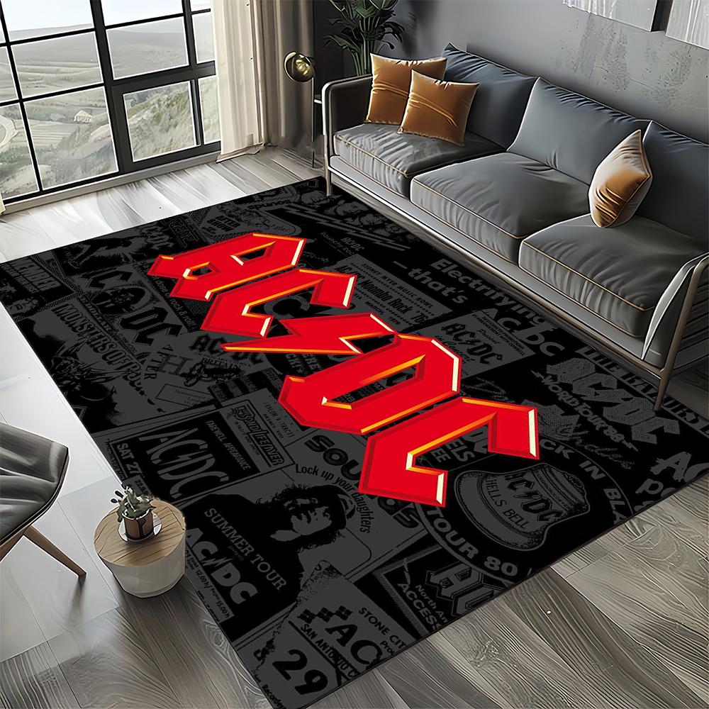 3D AC-DC-Rock Band Мультяшный Ковер Большой, Ковер для Гостиной Спальни Дивана Прихожей Декор, Детский Нескользящий Коврик