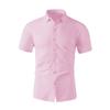 Мужская рубашка с коротким рукавом, однотонная, в стиле business casual, для летней моды, не требует глажки, удобный и универсальный топ