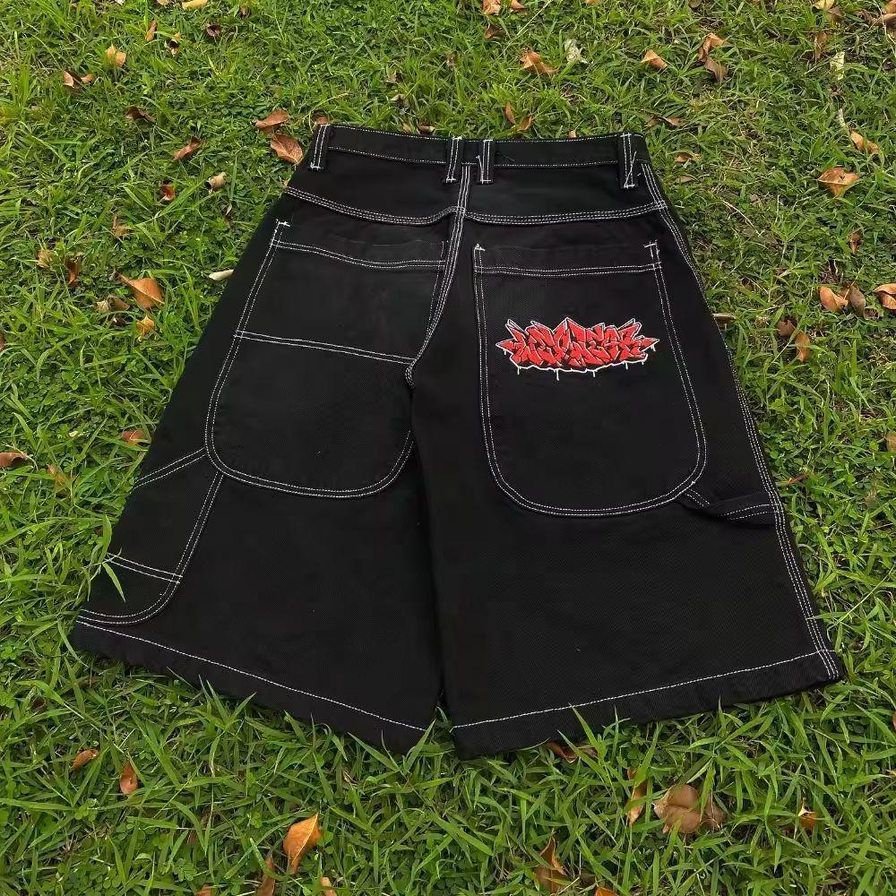Европейские уличные джинсы JNCO с вышивкой, хип-хоп, свободные, широкие штанины