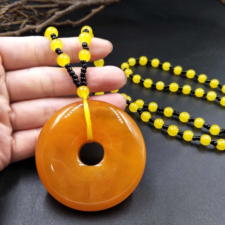 Этнический стиль бисерная подвеска из янтаря цепочка для свитера