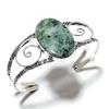 Natural Seraphinite Handmade 925 Sterling Silver Cuff Bangle Adjustable F0g68