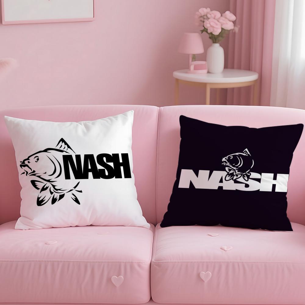 Логотип Nash Fishing Наволочка Мягкая Плюшевая Ткань Двусторонний Печатный Чехол на Подушку Теплая Зимняя Подушка для Дивана