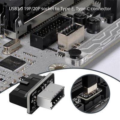 Адаптер USB TYPE-E 90 градусов, передний порт-разъем TYPE C для материнской платы ПК