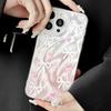 Bow love applies to iPhone17promax feather yarn Apple 16 laser mobile phone case 14/13 large hole 15