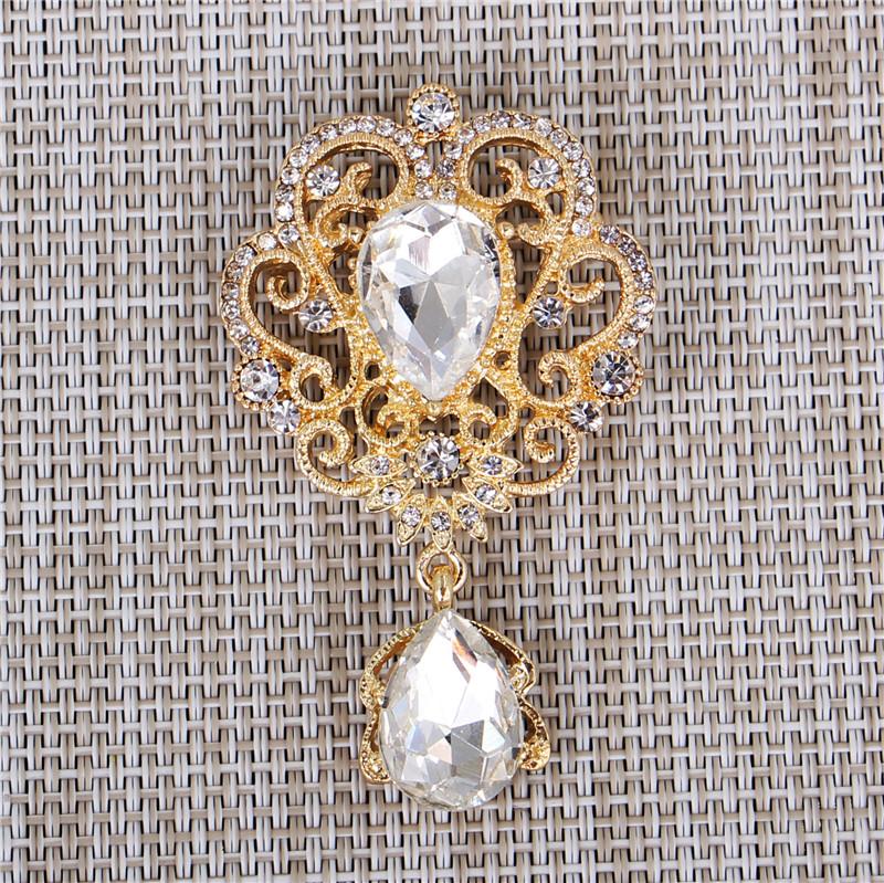 DIEZI Luxury Fashion Flower Bridal Brooches for Women Ladies Wedding Crystal Rhinestone Bouquet Brooch pins Dress Accessories