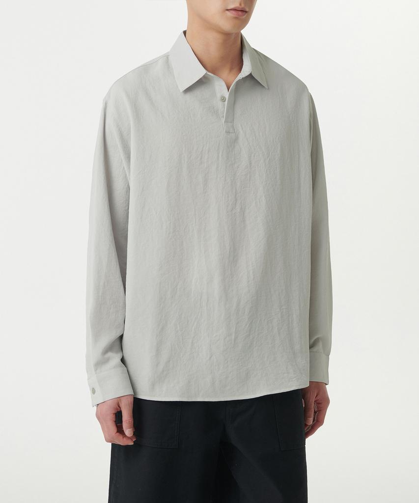 MUSINSA STANDARD Relaxed Linen-Like Tunic Shirt [Light Warm Grey]