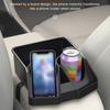 Universal Car Armrest Storage Box Center Console Armrest Box with Cup Holder Auto Front Seat Organizer for Cars Trucks SUVs