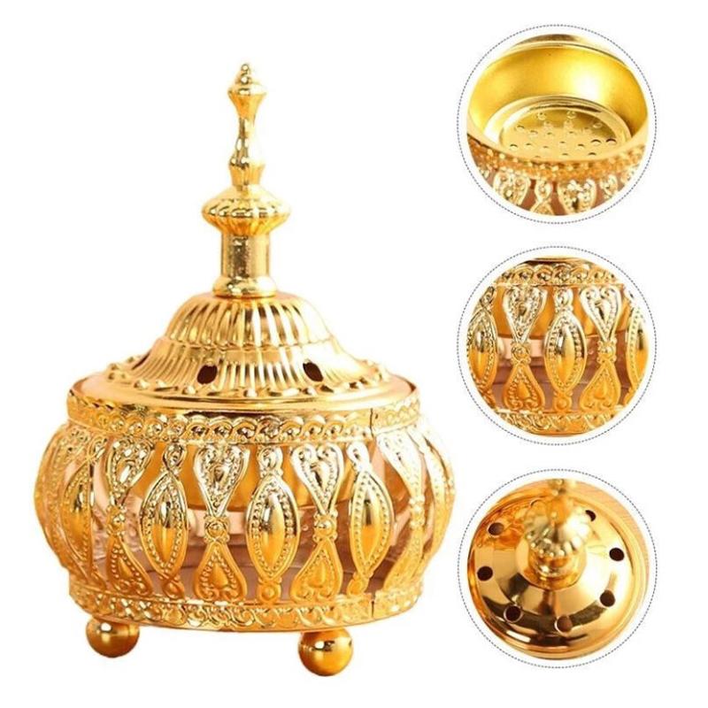 Traditional Arabic Metal Incense Burner Bakhoor Home Aroma Diffuser Censer